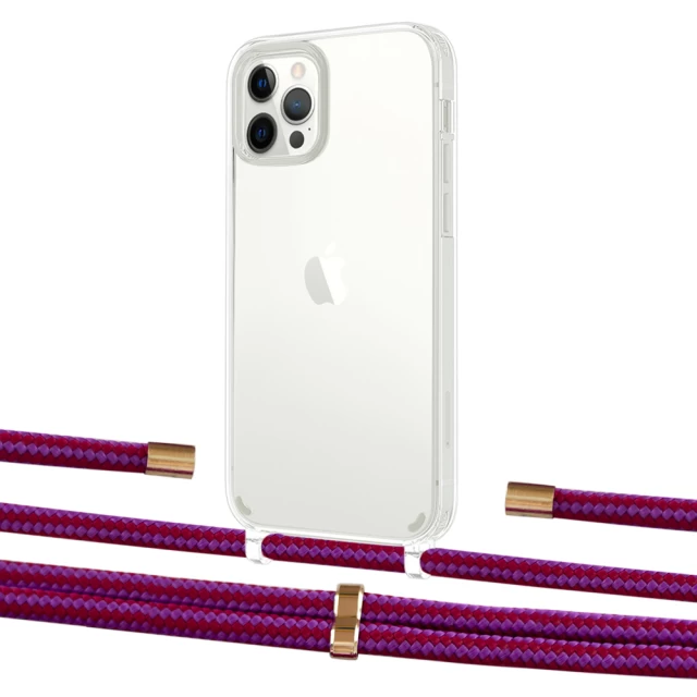 Чохол Upex Crossbody Protection Case для iPhone 12 | 12 Pro Crystal with Aide Rouge Cramoisi and Cap Gold (UP103379)