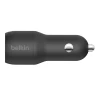 Автомобільний зарядний пристрій Belkin Car Charger (24W) Dual USB-A with USB-A to Lightning Cable 1m Black (CCD001BT1MBK)
