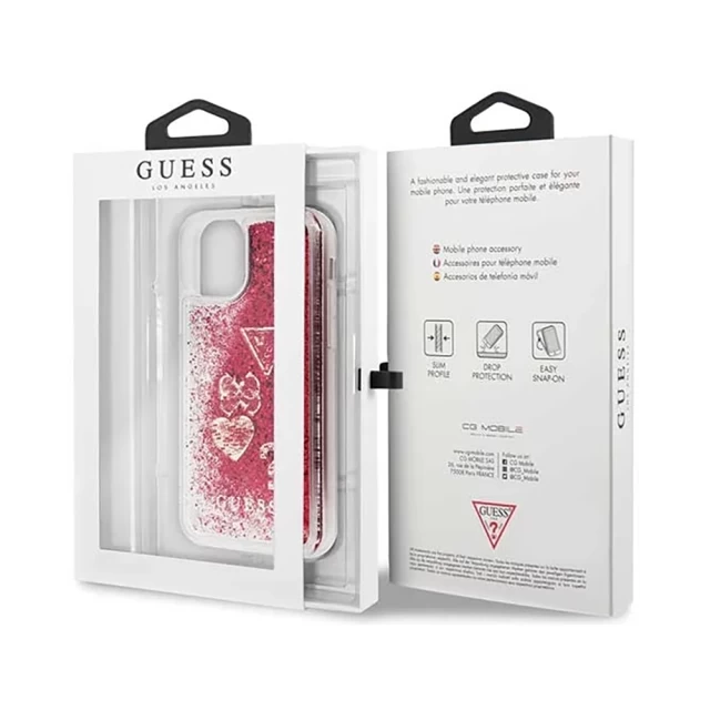 Чехол Guess Glitter Hearts для iPhone 11 Pro Crimson (GUHCN58GLHFLRA)