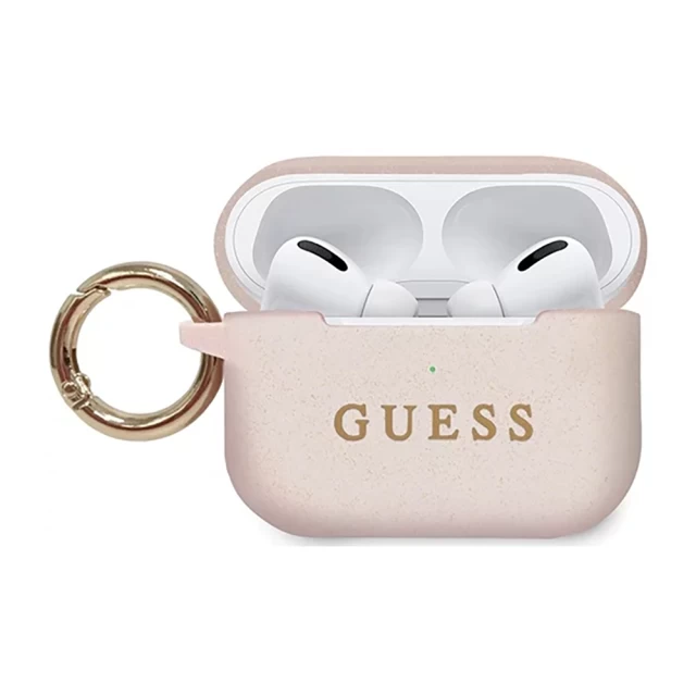 Чохол Guess Silicone Glitter для AirPods Pro Pink (GUACAPSILGLLP)