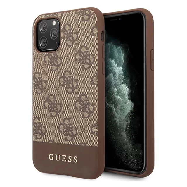 Чехол Guess Stripe Collection для iPhone 11 Pro Max Brown (GUHCN65G4GLBR)