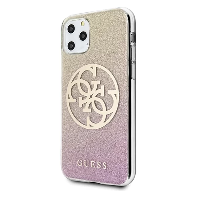 Чохол Guess Circle Glitter для iPhone 11 Pro Pink (GUHCN58PCUGLPI)