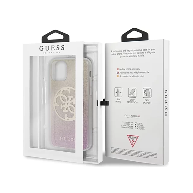 Чехол Guess Circle Glitter для iPhone 11 Pro Pink (GUHCN58PCUGLPI)