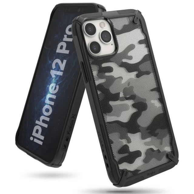 Чохол Ringke Fusion X Design Camo для iPhone 12 | 12 Pro Black (8809758100961)