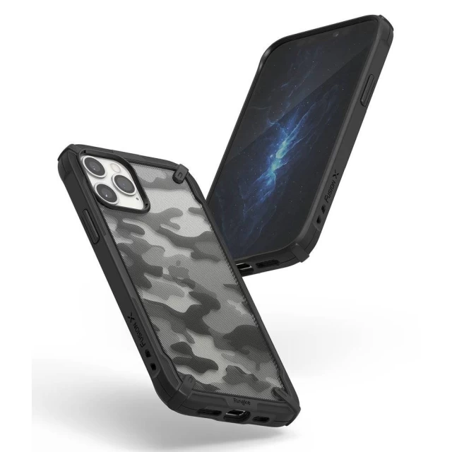 Чохол Ringke Fusion X Design Camo для iPhone 12 | 12 Pro Black (8809758100961)