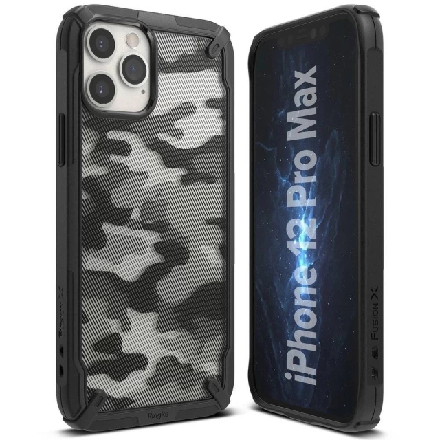 Чохол Ringke Fusion X Design Camo для iPhone 12 Pro Max Black (XDAP0017)