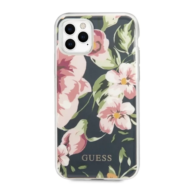 Чехол Guess Flower Collection для iPhone 11 Pro Blue (GUHCN58IMLFL03)