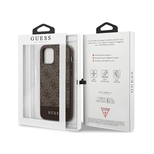 Чехол Guess Stripe Collection для iPhone 12 | 12 Pro Brown (GUHCP12MG4GLBR)