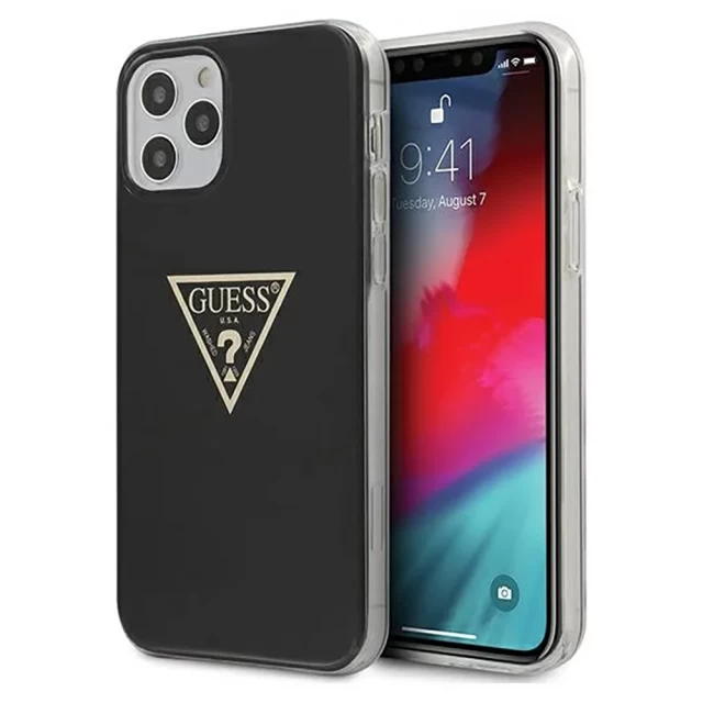 Чехол Guess Metallic Collection для iPhone 12 | 12 Pro Black (GUHCP12MPCUMPTBK)