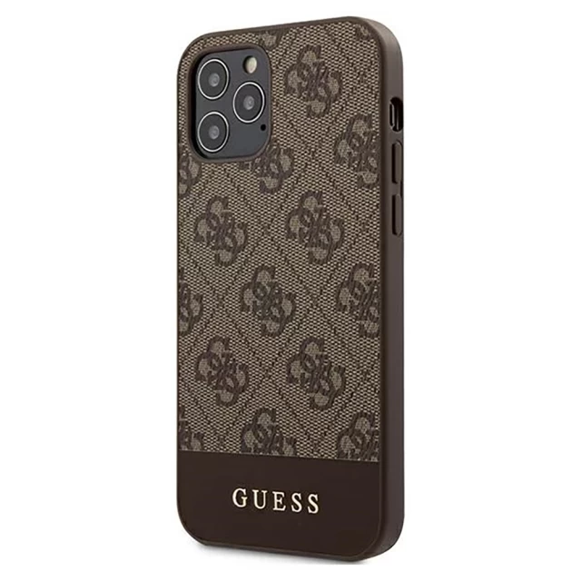 Чехол Guess Stripe Collection для iPhone 12 Pro Max Brown (GUHCP12LG4GLBR)