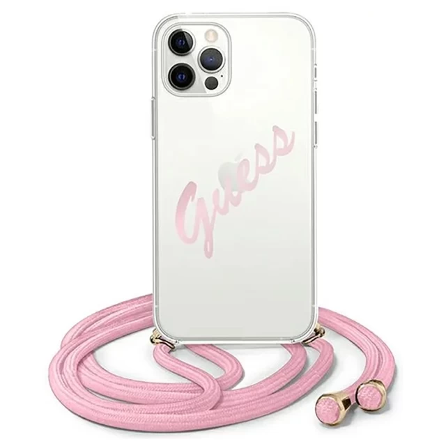 Чохол Guess Script Vintage для iPhone 12 Pro Max Pink (GUHCP12LCRTVSPI)