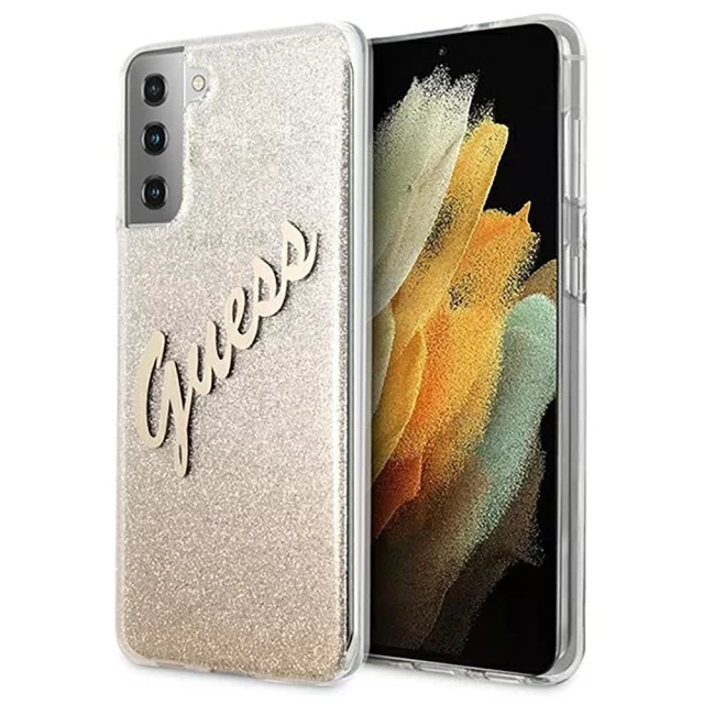 Чохол Guess Glitter Gradient Script для Samsung Galaxy S21 Plus Gold (GUHCS21MPCUGLSGO)