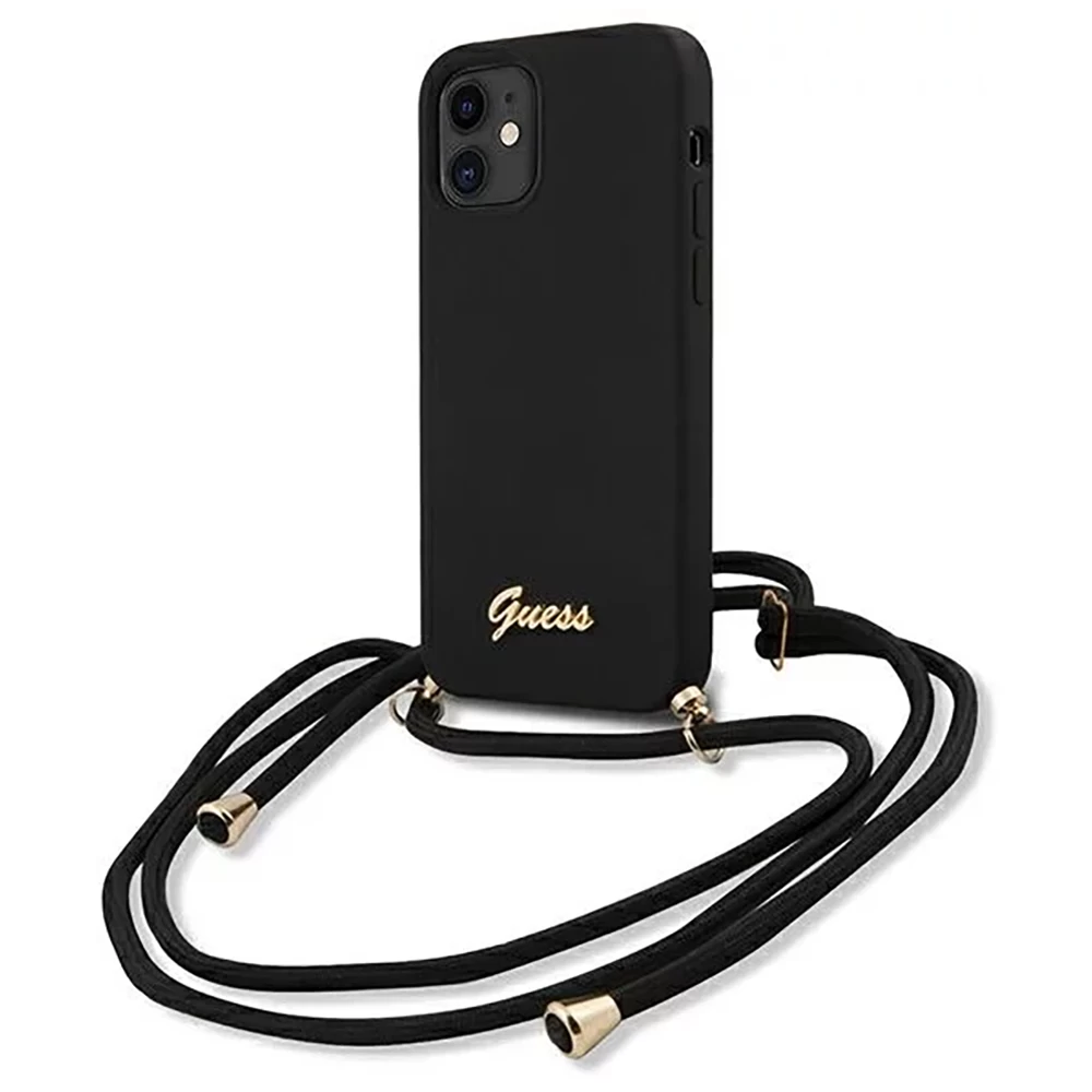 Чехол Guess Metal Logo Cord для iPhone 12 mini Black (GUHCP12SLSCLMGBK) -  купить по цене 1759 ₴ в Киеве / Украине. Оригинальный товар с гарантией  качества.