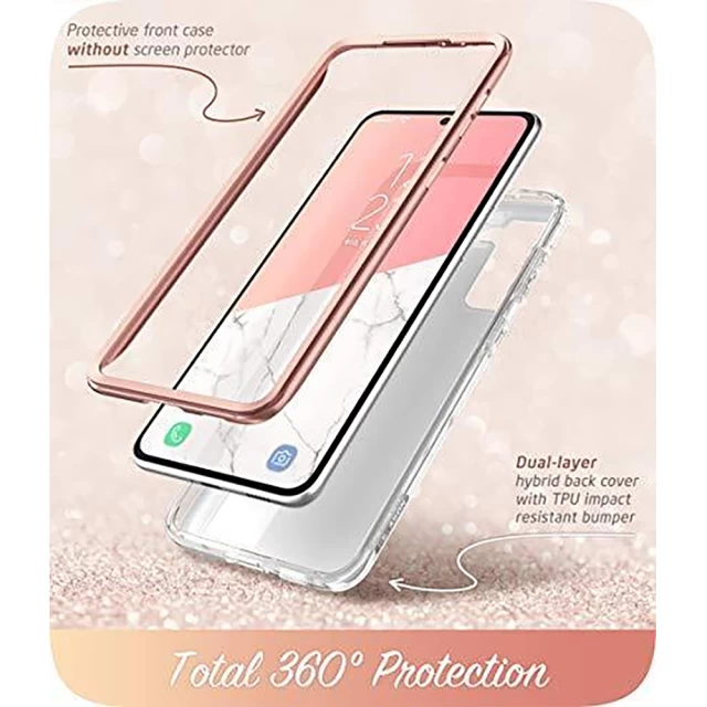 Чехол и защитное стекло Supcase Cosmo для Samsung Galaxy S21 Marble (843439135345)
