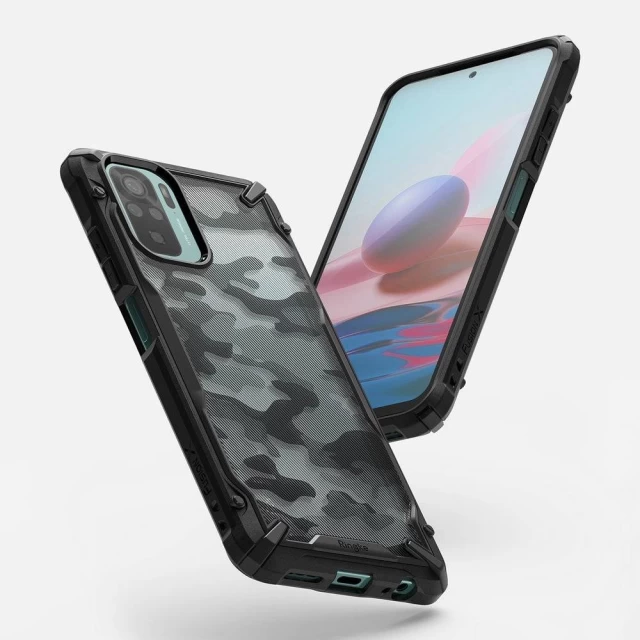 Чохол Ringke Fusion X Design Camo для Xiaomi Redmi Note 10/Note 10S Black (XDXI0028)