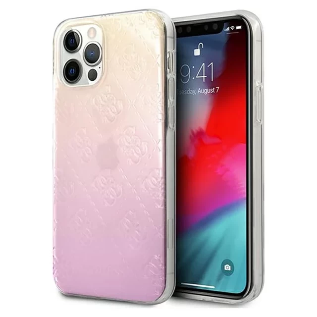 Чехол Guess 3D Raised 4G Gradient для iPhone 12 | 12 Pro Pink (GUHCP12M3D4GGPG)