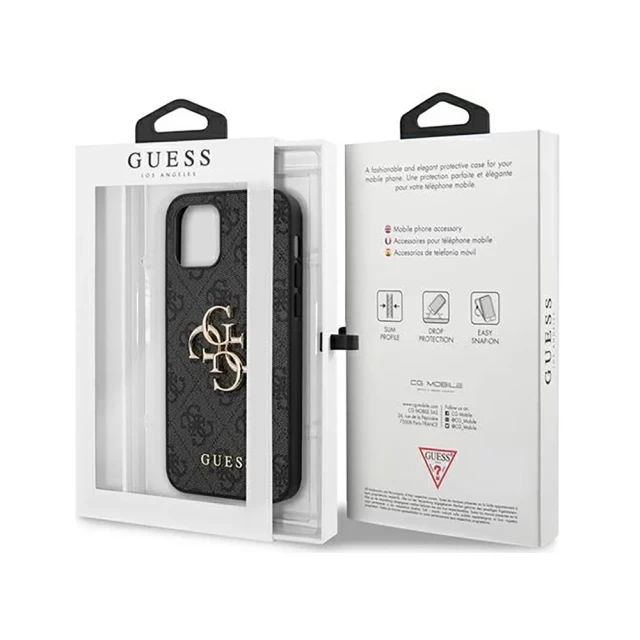 Чехол Guess 4G Big Metal Logo для iPhone 12 | 12 Pro Grey (GUHCP12M4GMGGR)