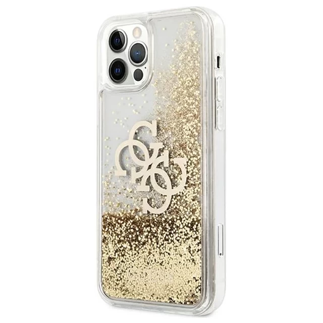 Чохол Guess 4G Big Liquid Glitter для iPhone 12 | 12 Pro Gold (GUHCP12MLG4GGO)