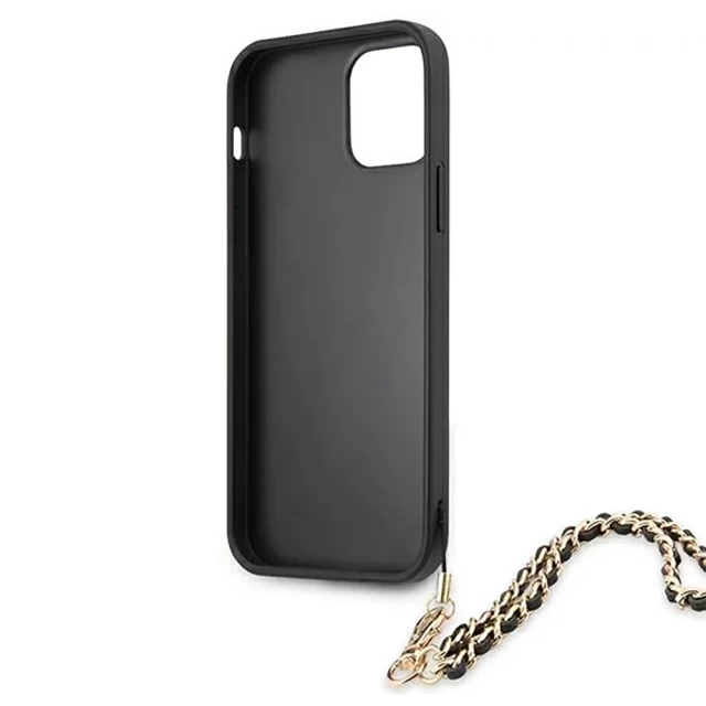 Чохол Guess Saffiano Chain для iPhone 12 | 12 Pro Black (GUHCP12MSASGBK)