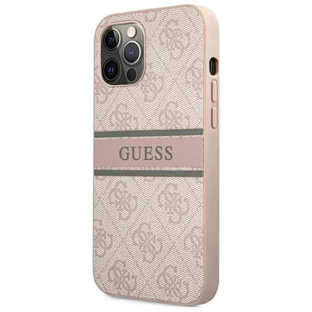 Чехол Guess 4G Stripe для iPhone 12 | 12 Pro Pink (GUHCP12M4GDPI)