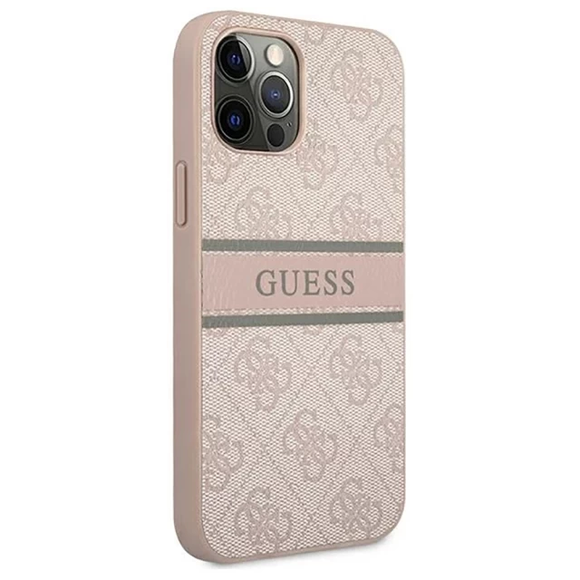 Чехол Guess 4G Stripe для iPhone 12 | 12 Pro Pink (GUHCP12M4GDPI)