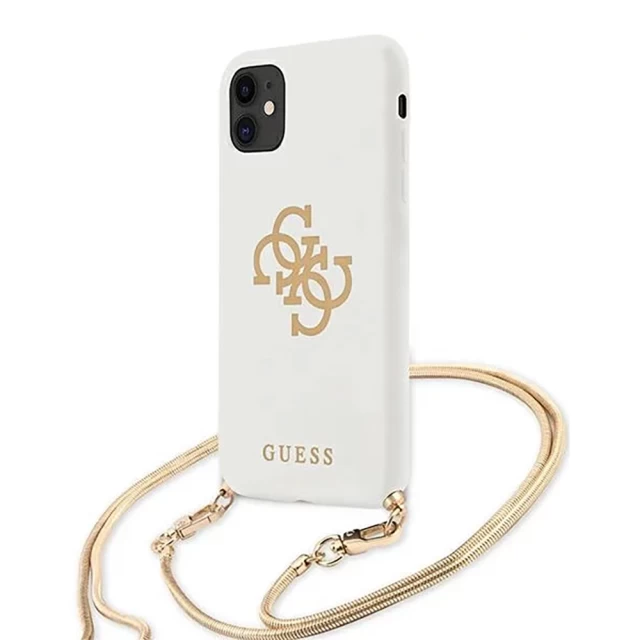 Чехол Guess Gold Chain Collection для iPhone 11 White (GUHCN61LSC4GWH)