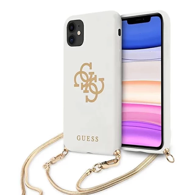 Чохол Guess Gold Chain Collection для iPhone 11 White (GUHCN61LSC4GWH)