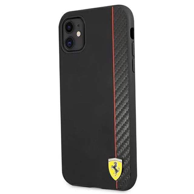 Чохол Ferrari для iPhone 11 On Track Carbon Stripe Black (FESAXHCN61BK)