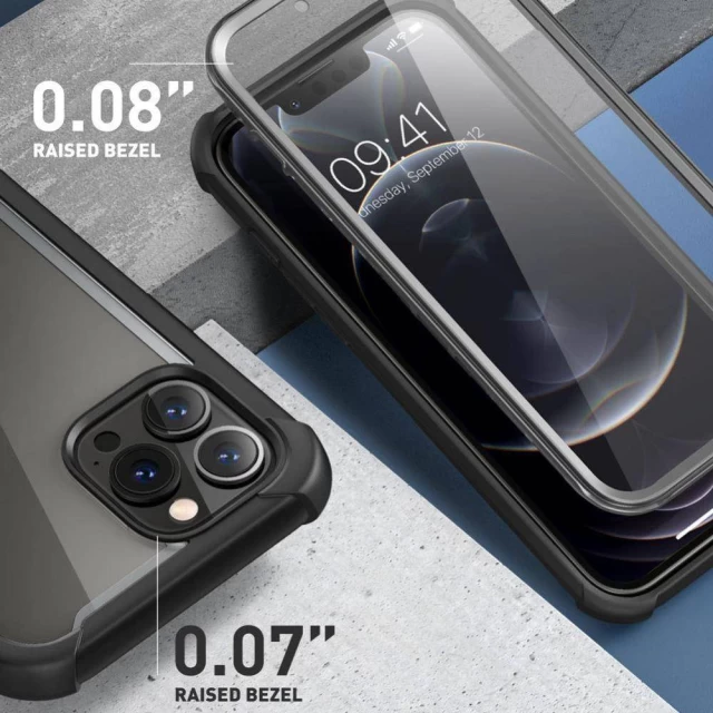 Чехол и защитное стекло Supcase Iblsn Ares для iPhone 13 Pro Max Black (843439114425)
