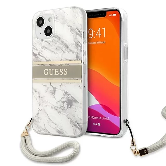 Чохол Guess Marble Strap для iPhone 13 mini Grey (GUHCP13SKMABGR)