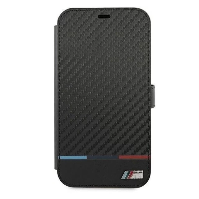 Чохол-книжка BMW для iPhone 13 M Collection PU Carbon Stripe  Black (BMBKP13MPUCARTCBK)