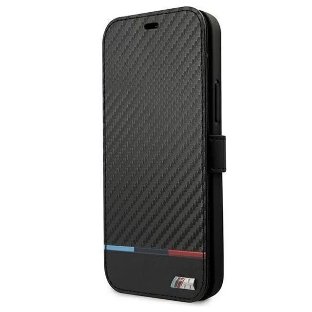 Чохол-книжка BMW для iPhone 13 M Collection PU Carbon Stripe  Black (BMBKP13MPUCARTCBK)