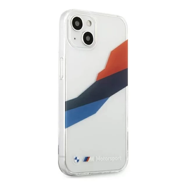 Чохол BMW для iPhone 13 Tricolor Stripes Transparent (BMHCP13MSKTGT)