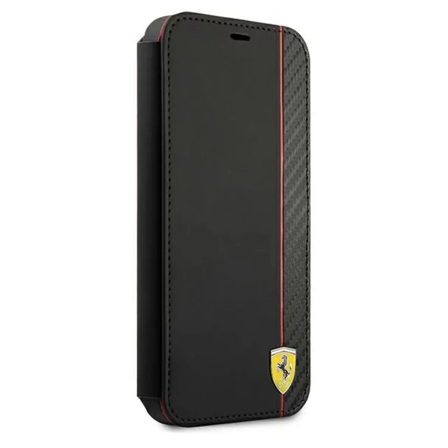Чохол-книжка Ferrari для iPhone 13 | 13 Pro On Track Carbon Stripe Black (FESAXFLBKP13LBK)