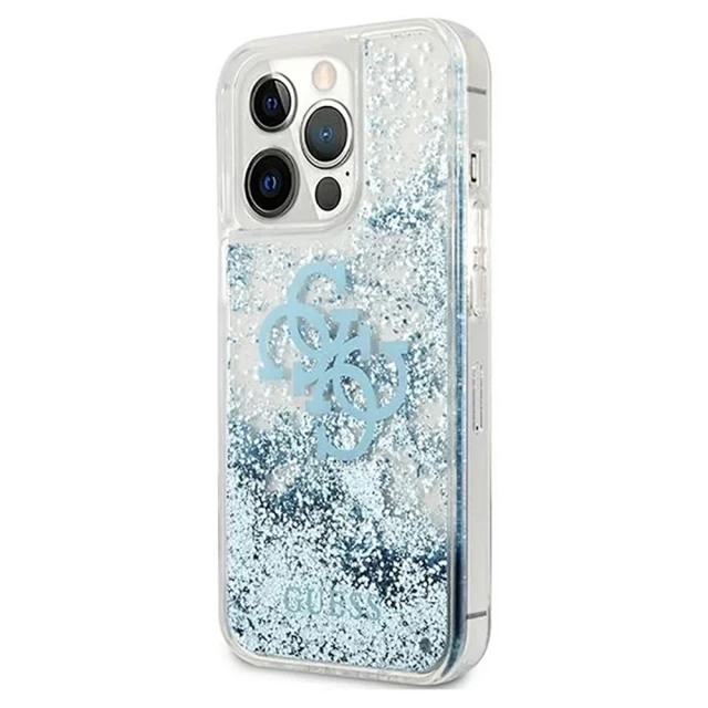 Чохол Guess 4G Big Liquid Glitter для iPhone 13 Pro Blue (GUHCP13LLG4GBL)