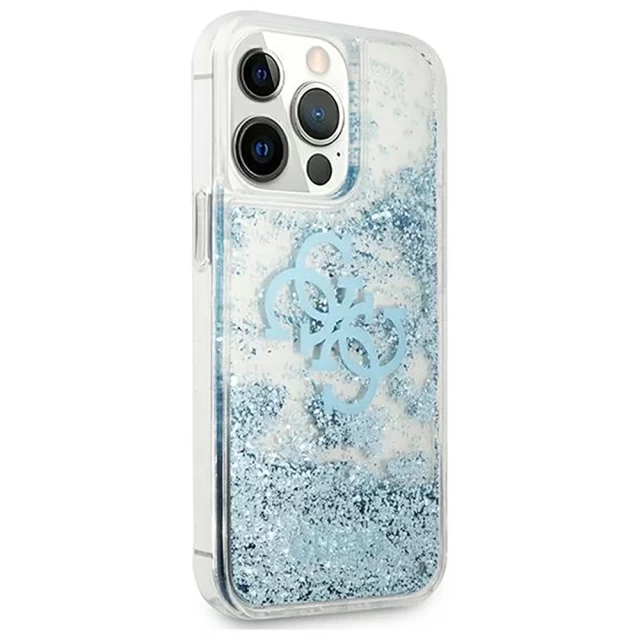 Чехол Guess 4G Big Liquid Glitter для iPhone 13 Pro Blue (GUHCP13LLG4GBL)