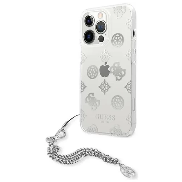 Чехол Guess Peony Chain Collection для iPhone 13 Pro Silver (GUHCP13LKSPESI)