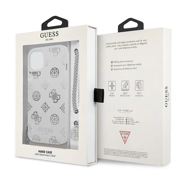 Чехол Guess Peony Chain Collection для iPhone 13 Silver (GUHCP13MKSPESI)