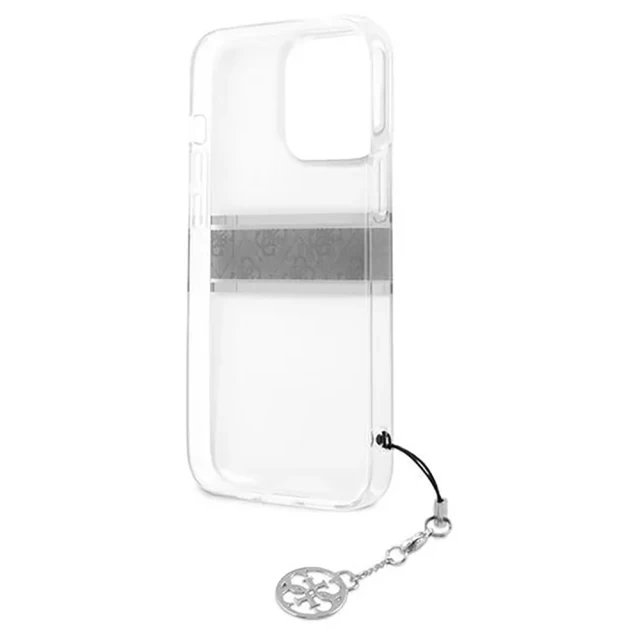 Чохол Guess Grey Strap Charm для iPhone 13 Pro Transparent (GUHCP13LKB4GGR)