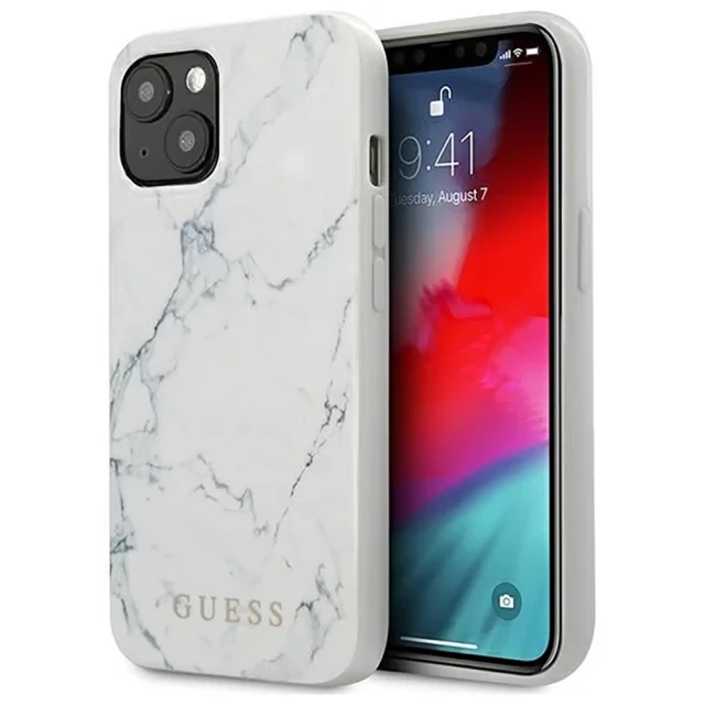 Чехол Guess Marble для iPhone 13 White (GUHCP13MPCUMAWH)