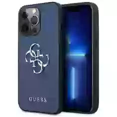 Чехол Guess Saffiano 4G Metal Logo для iPhone 13 Pro Max Blue (GUHCP13XSA4GSBL)