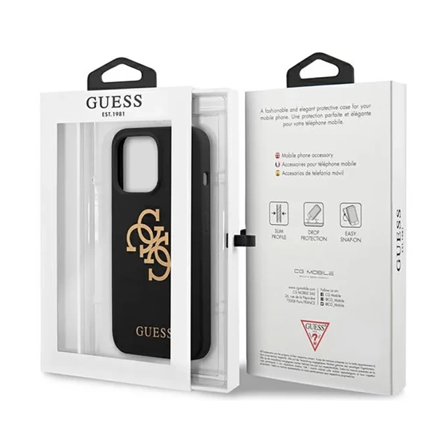 Чохол Guess Silicone 4G Logo для iPhone 13 Pro Max Black (GUHCP13XLS4GGBK)