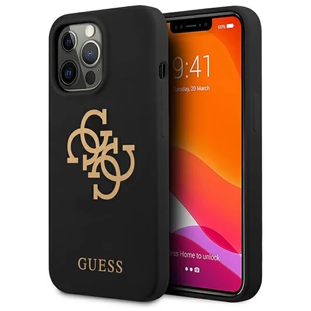 Чохол Guess Silicone 4G Logo для iPhone 13 Pro Max Black (GUHCP13XLS4GGBK)