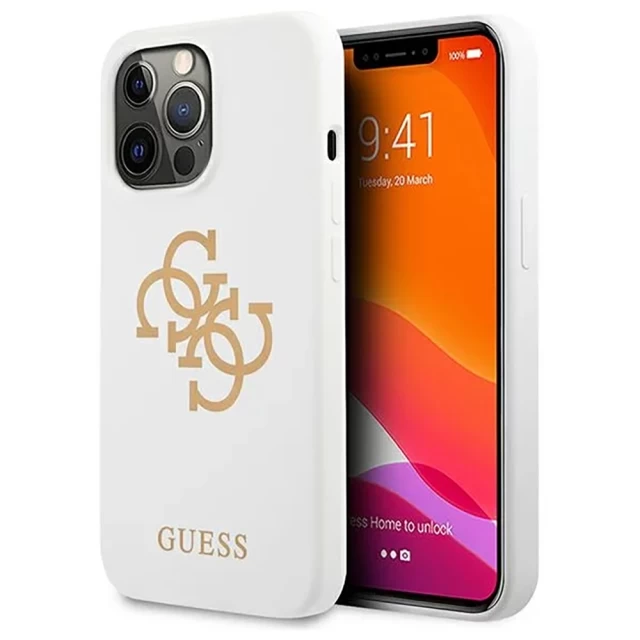 Чохол Guess Silicone 4G Logo для iPhone 13 Pro Max White (GUHCP13XLS4GGWH)