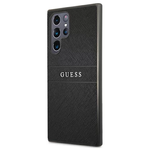 Чохол Guess Saffiano Stripe для Samsung Galaxy S22 Ultra Black (GUHCS22LPSASBBK)