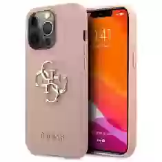 Чохол Guess Saffiano 4G Metal Logo для iPhone 13 Pro Pink (GUHCP13LSA4GSPI)