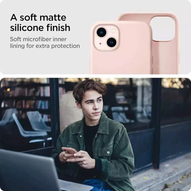 Чехол Spigen для iPhone 13 Silicone Fit Pink (ACS03898)