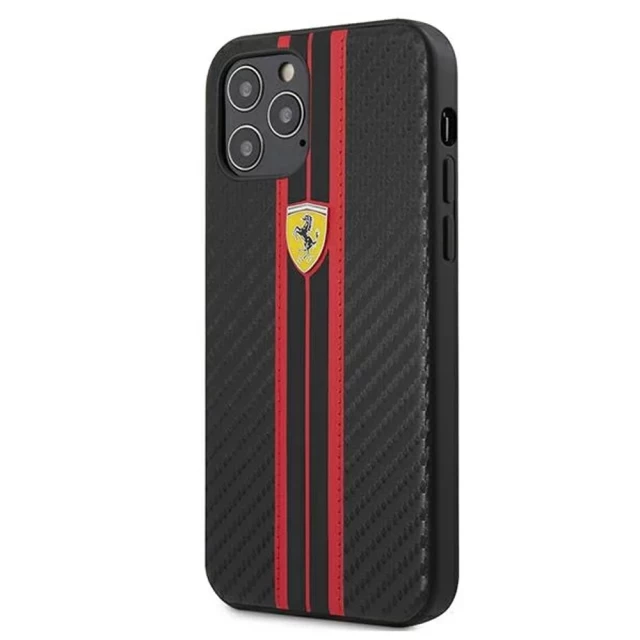 Чехол Ferrari для iPhone 12 | 12 Pro On Track PU Carbon Black (FESNECHCP12MRE)