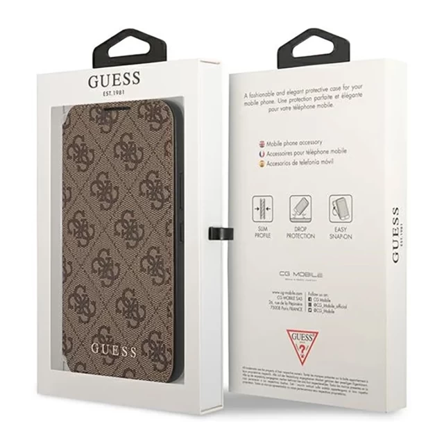 Чехол Guess 4G Metal Gold Logo для Samsung Galaxy S22 Brown (GUBKS22SG4GFBR)