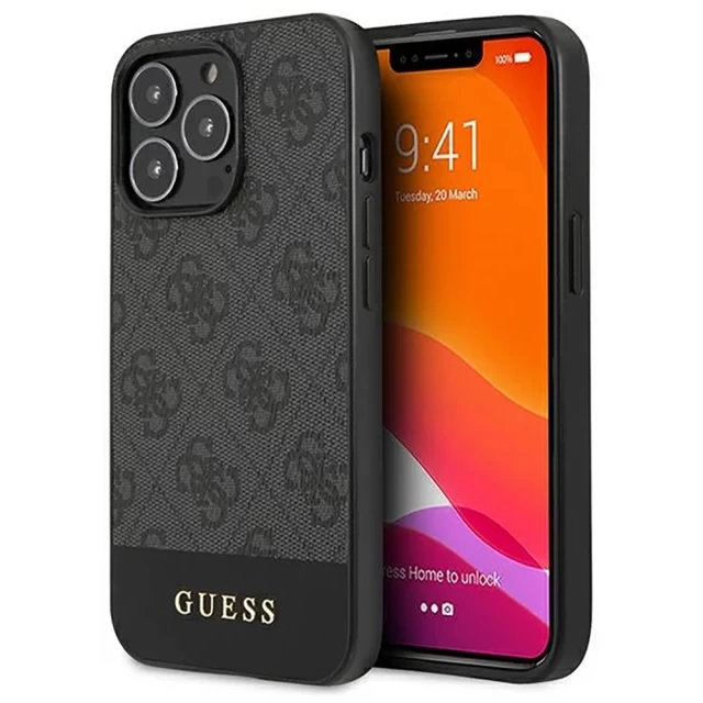 Чехол Guess Stripe Collection для iPhone 13 Pro Grey (GUHCP13LG4GLGR)